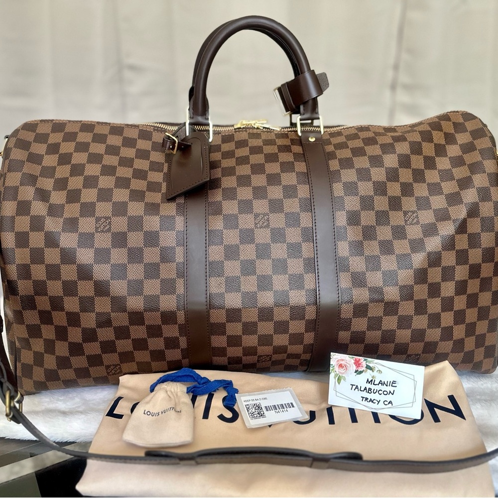 SOLD Louis Vuitton Keepall Bandouliere 55 Damier Ebene DE EXCELLENT